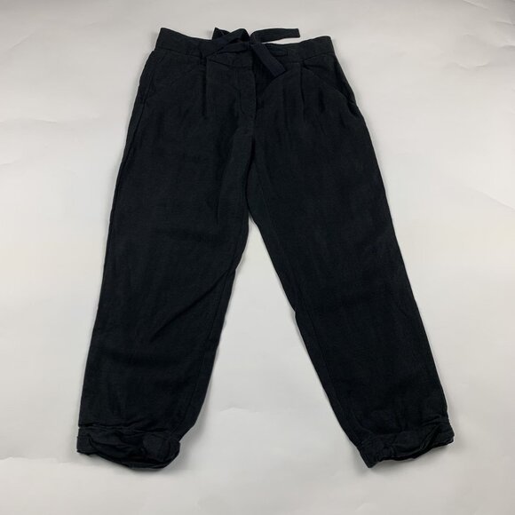 Aritzia Wilfred Black Linen Blend Allant Tie Waist Ankle Pant 2 - Picture 1 of 8